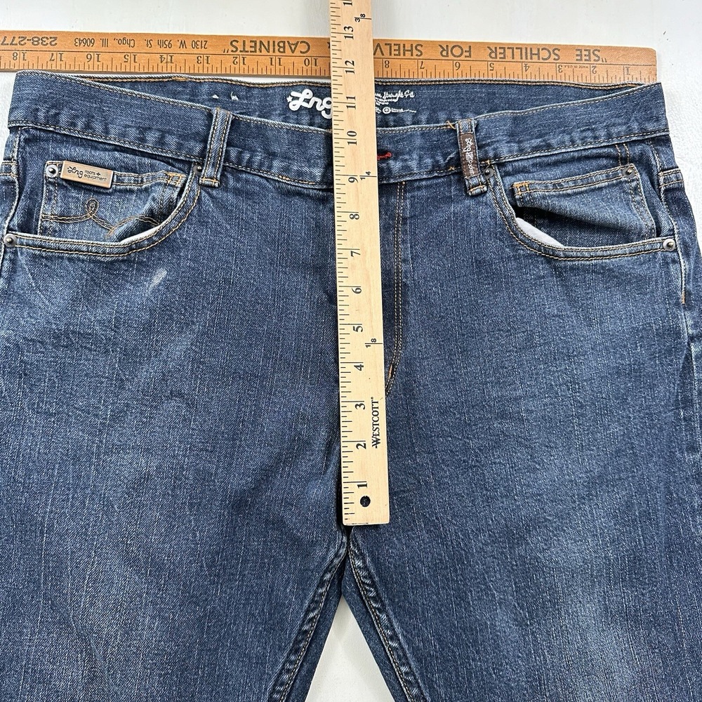 LRG Slim Straight Leg Jeans Men Actual 36x30 Blue Stretch Lifted Research Group - Picture 7 of 15